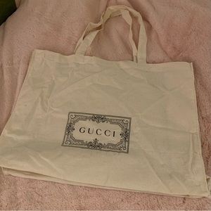 XL Beige Gucci Cotton Tote Bag - Authentic